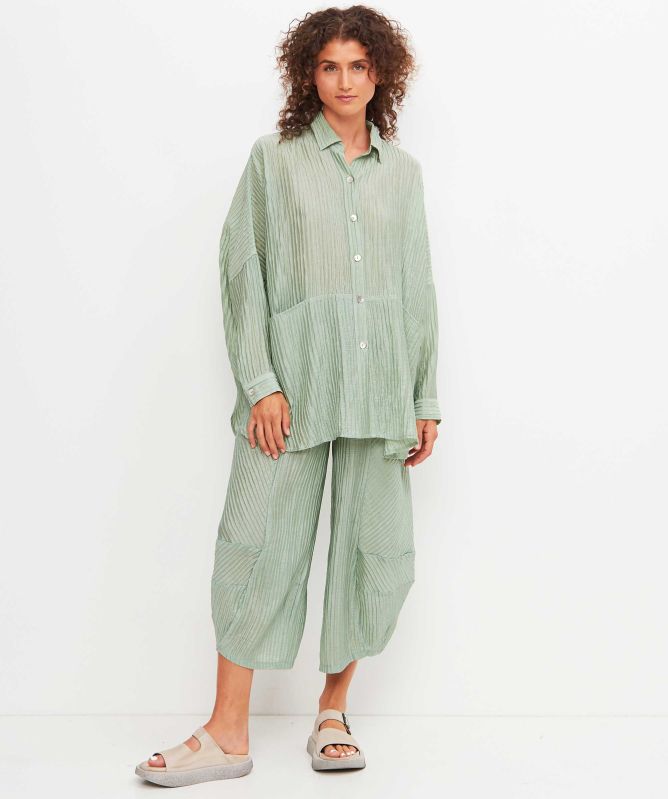 Thanny Pleated Barrel Leg Trousers