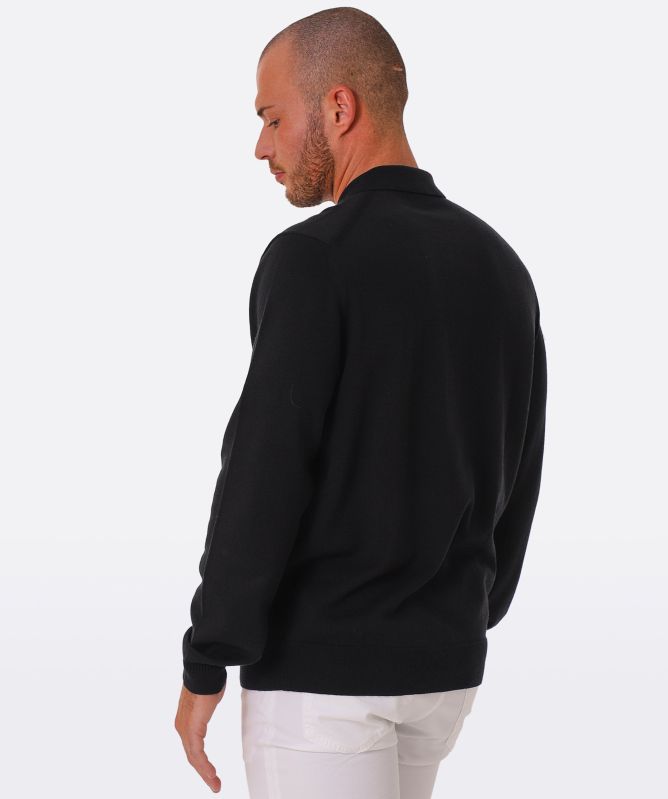 Fred Perry Knitted Long Sleeve Polo Shirt
