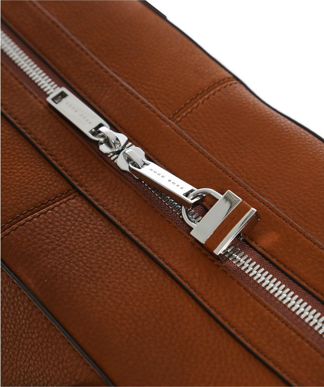BOSS Grained Leather Crosstown C_Holdall