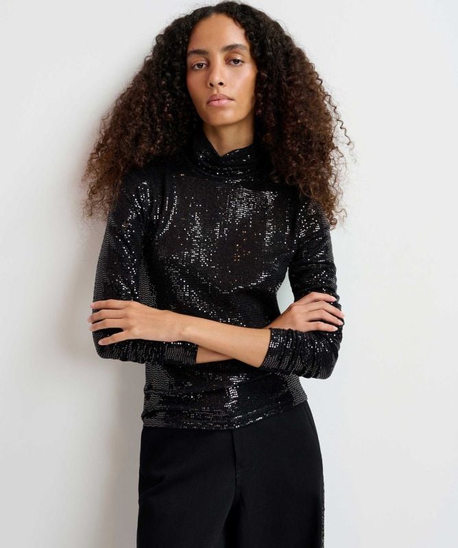 Essentiel Antwerp Stretch-Jersey Turtleneck Gong Top