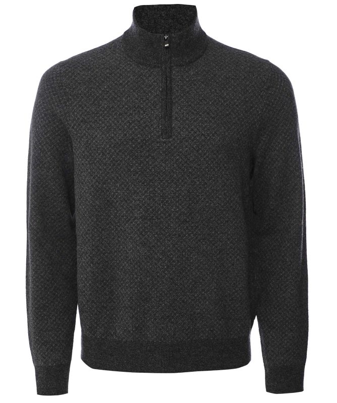 BOSS Virgin Wool Zip H-Eltorino Jumper