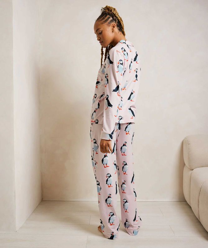 Chelsea Peers Puffin Print Long Pyjama Set