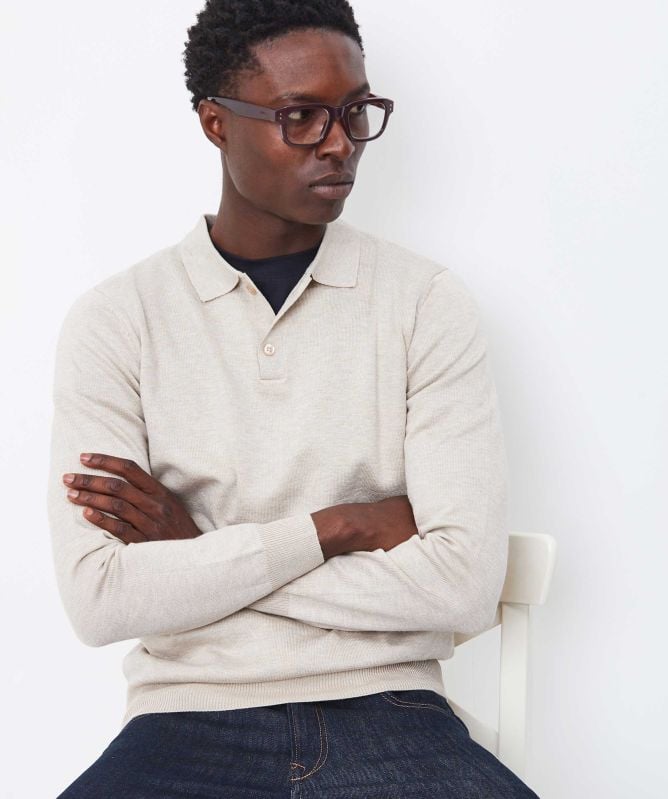 Seinse Knitted Long Sleeve Polo
