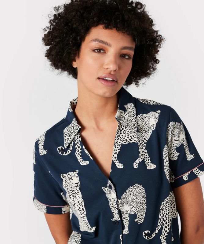 Chelsea Peers Leopard Print Short Pajamas