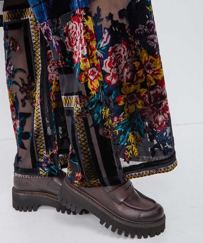 Thanny Devoré Wide Leg Trousers