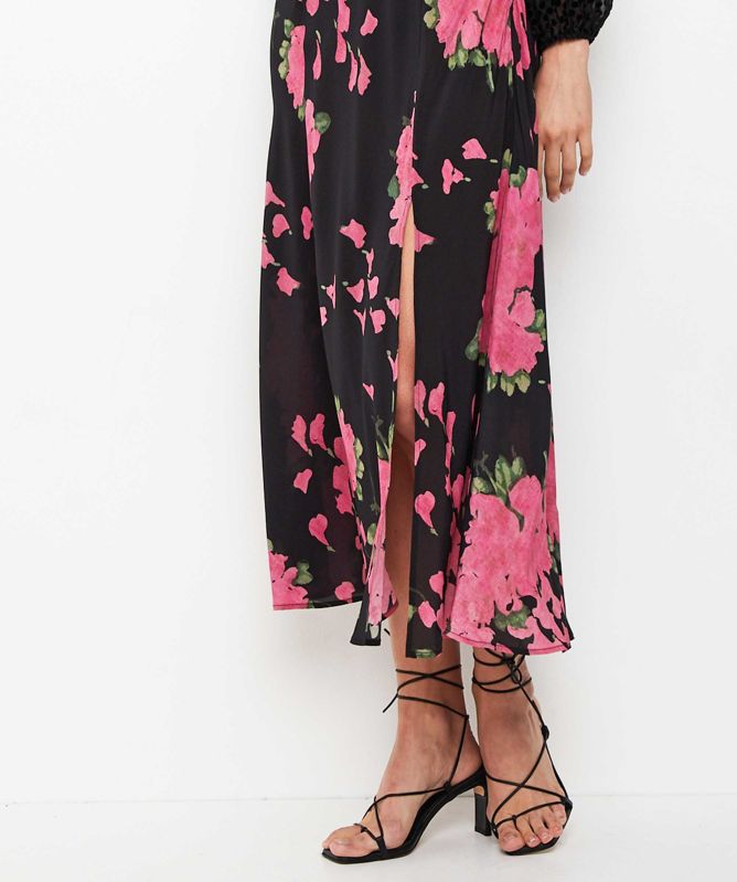 RIXO Melanie Silk Midi Dress