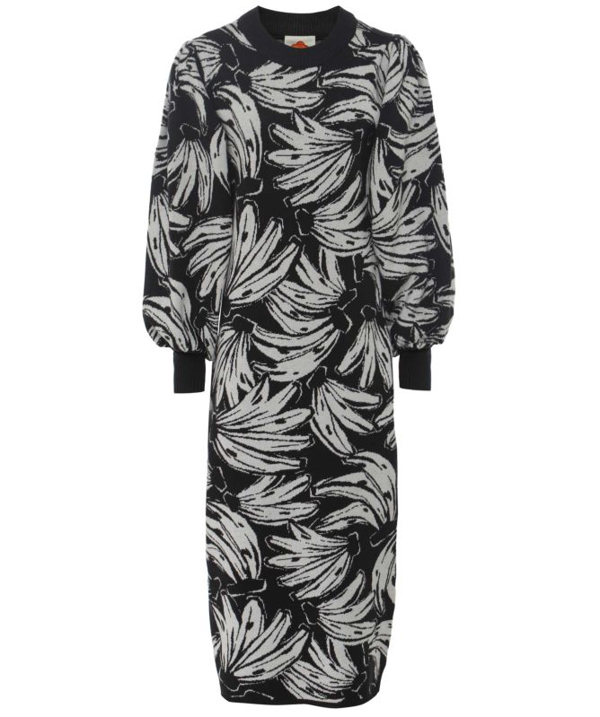 FARM Rio Black Bossa Banana Knit Dress