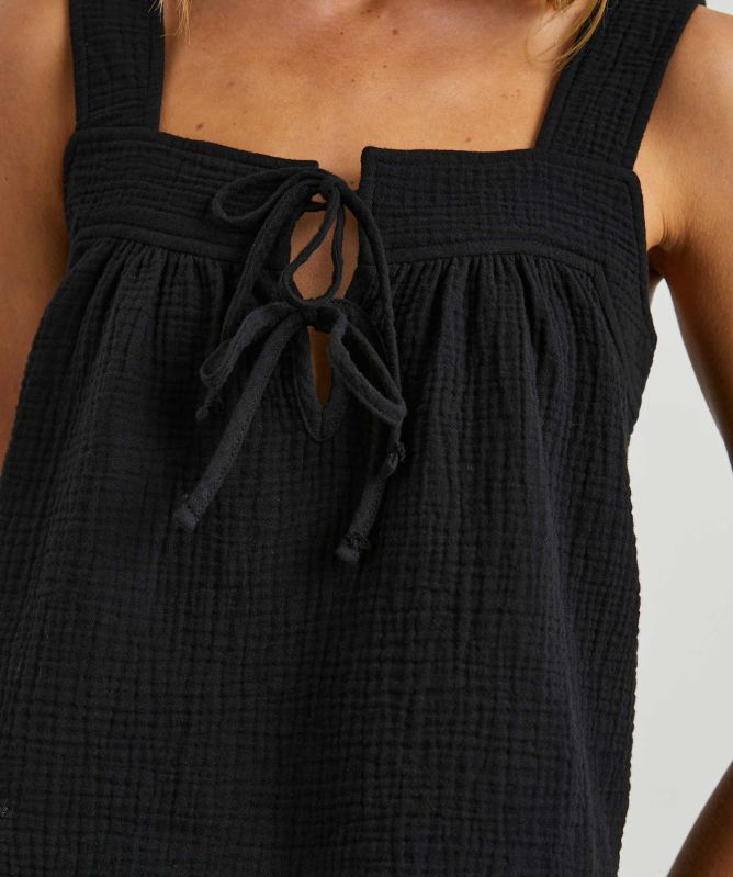 Rails Enya Black Gauze Top