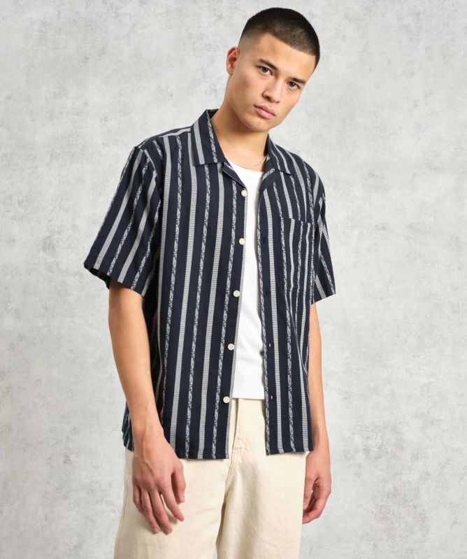 Wax London Fleck Stripe Didcot Shirt