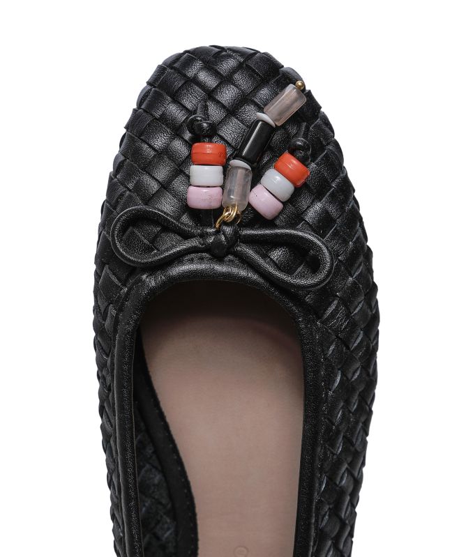 INUOVO Lattice Beaded Ballet Flats