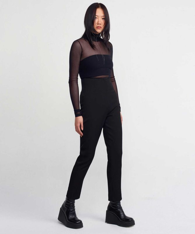 NU London High Waisted Narrow Trousers