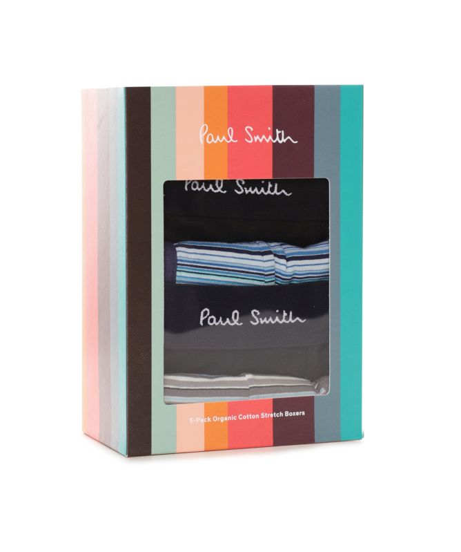 Paul Smith Striped and Plain Boxer Briefs 5 Pack