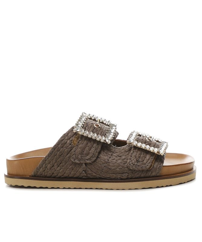 INUOVO Embellished Raffia Sandals