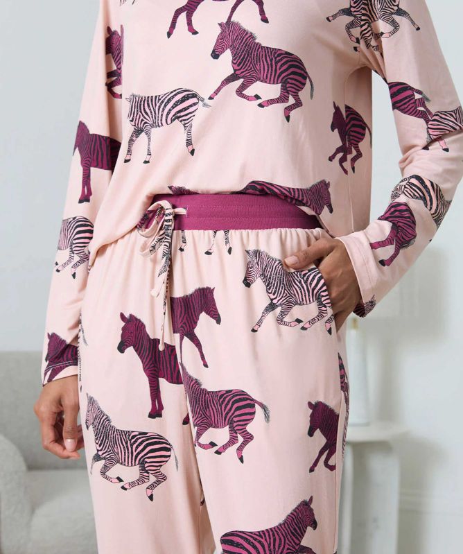 Chelsea Peers Zebra Print Long Pyjamas