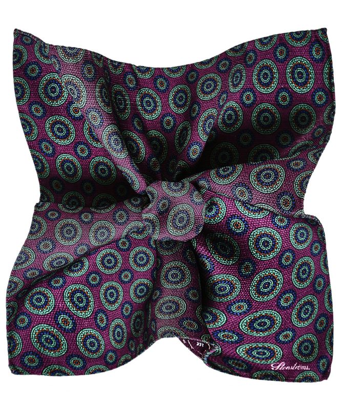 Stenstroms Silk Geometric Print Pocket Square