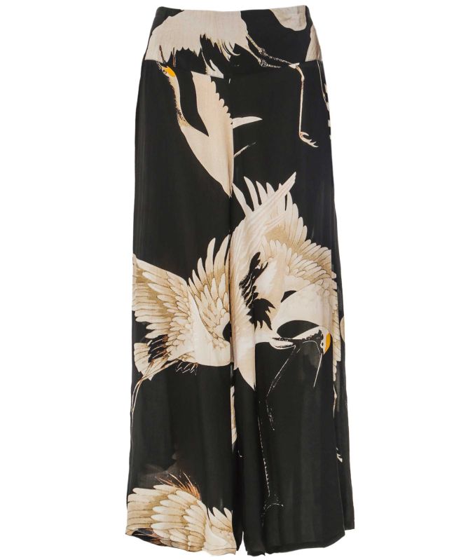 One Hundred Stars Stork Crepe Palazzo Pants