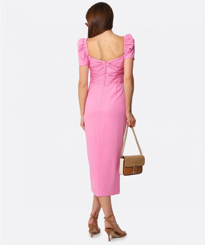 Self-Portrait Crepe Wrap Midi Dress