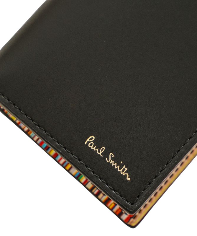 Paul Smith Signature Stripe Leather Credit Card Wallet