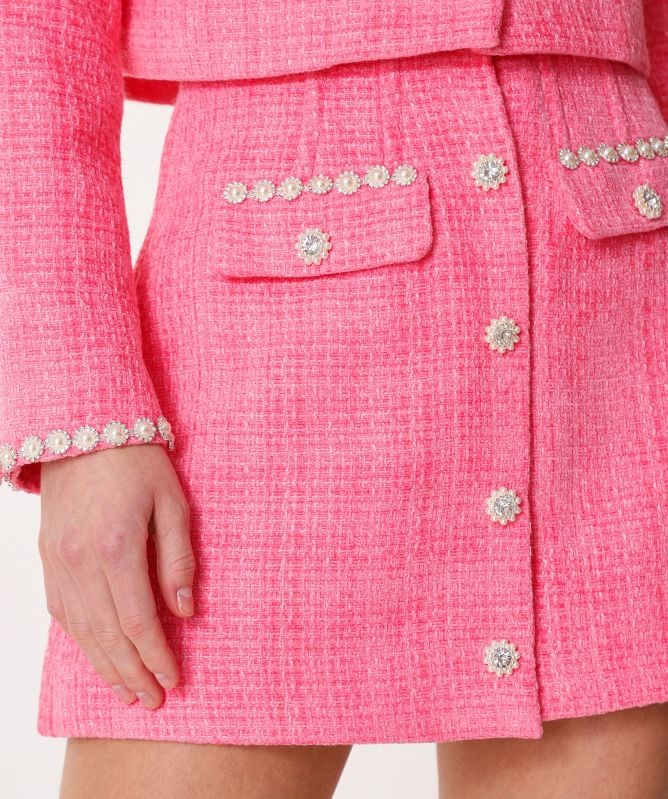 Self-Portrait Pink Boucle Mini Skirt | Jules B