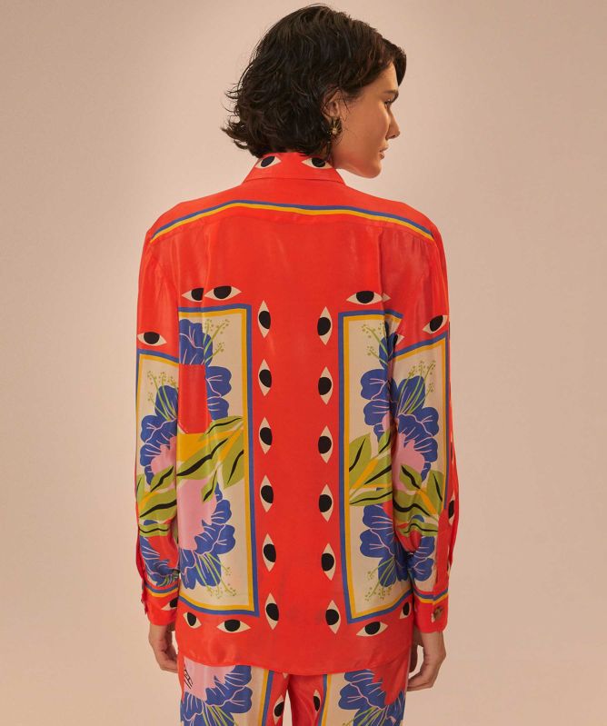 FARM Rio Sand Surreal Scarf Pyjama Shirt