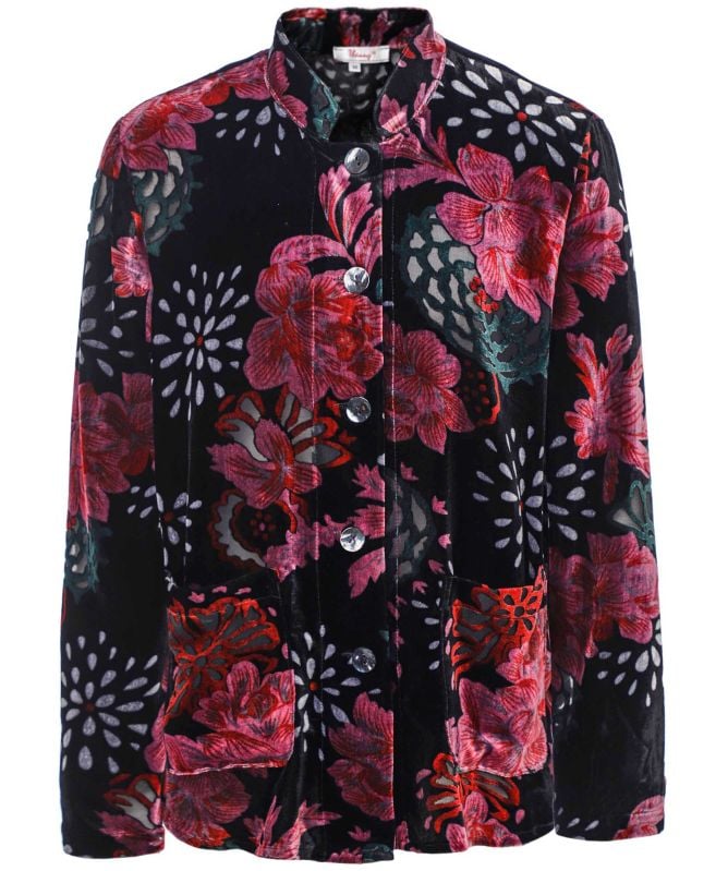 Thanny Devoré Floral Jacket