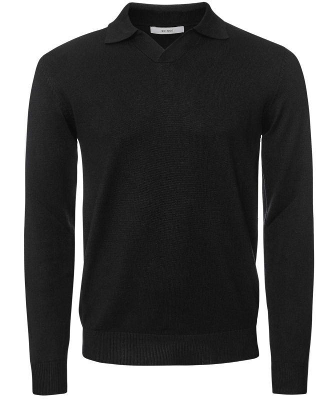 Seinse Long Sleeve V-Neck Polo Shirt