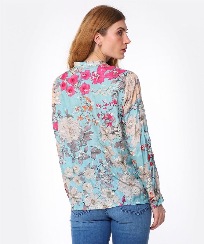 Johnny Was Permint Aphrodite Silk Shirt