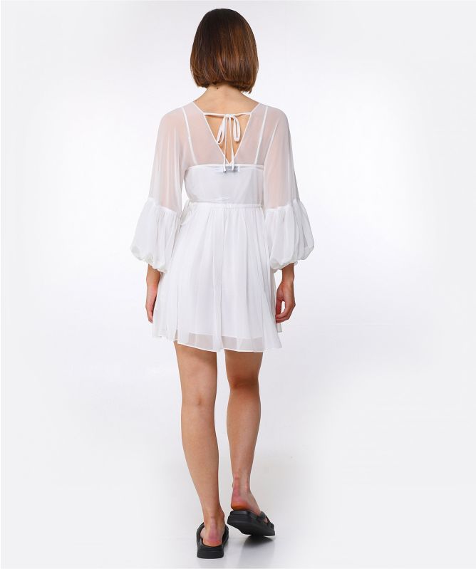 Self-Portrait Macrame Lace Georgette Mini Dress