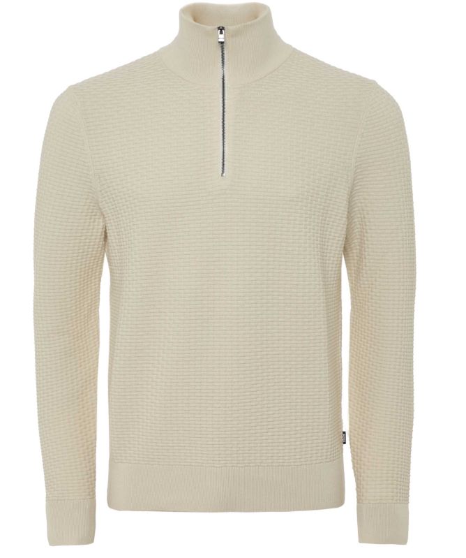 BOSS Textured Half-Zipper Sweater
