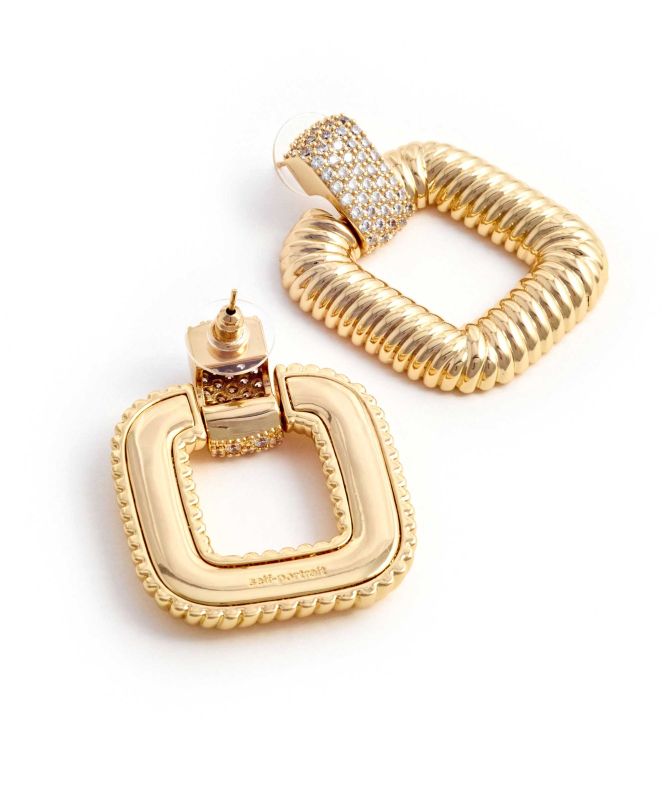 Self-Portrait Gold Knocker Earrings