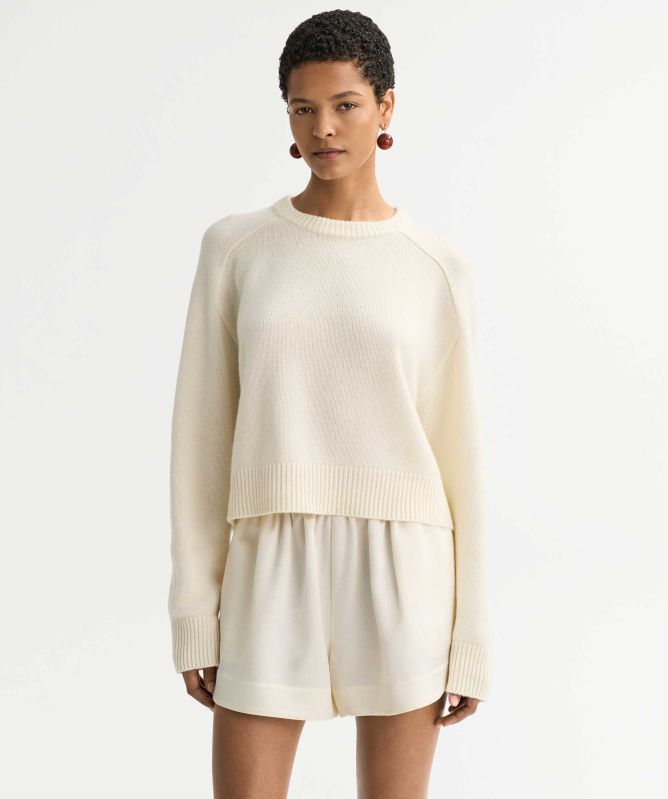Soft Goat Short Crewneck Cashmere Sweater