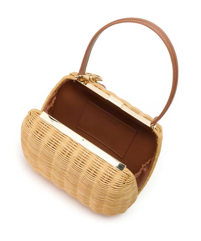 Self Portrait Rattan Cherry Charm Mini Bag