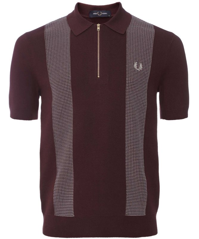 Fred Perry Panel Detail Knitted Polo Shirt