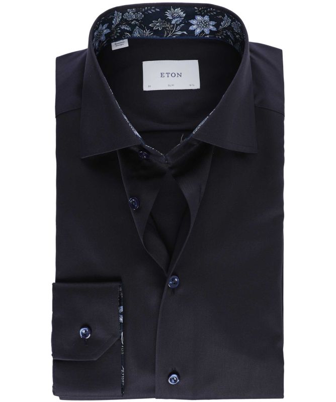 Eton Slim Fit Floral Trim Shirt