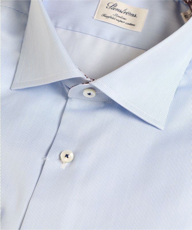 Stenstroms Slimline Floral Trim Pinstripe Shirt