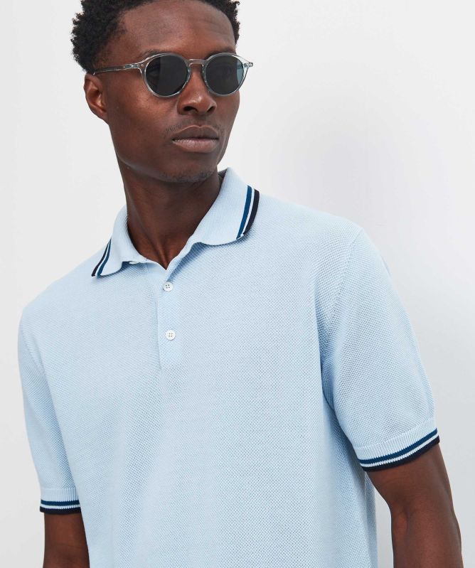 Filippo De Laurentiis Crepe Cotton Twin Tipped Polo Shirt
