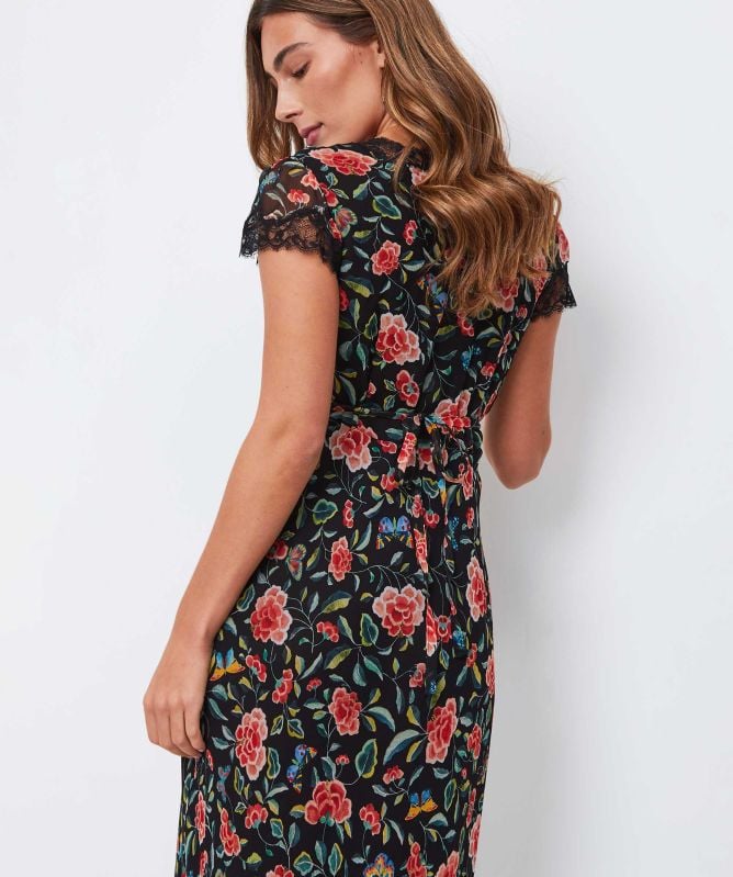 RIXO Clarice Butterfly Midi Dress