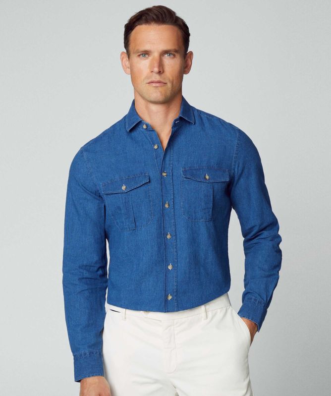 Hackett Denim Cargo Shirt