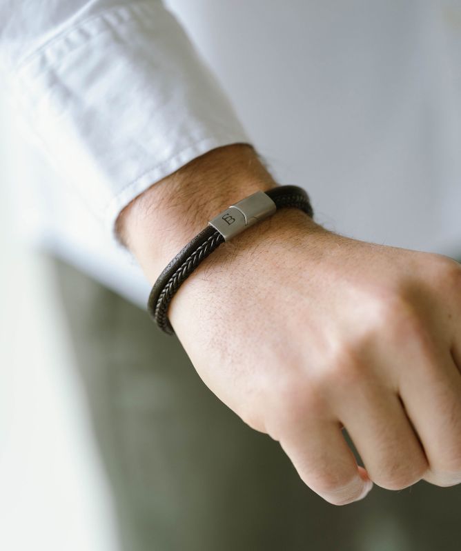 Steel and Barnett Denby Leather Bracelet