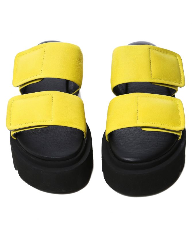 Lofina Gasoline Leather Velcro Sandals