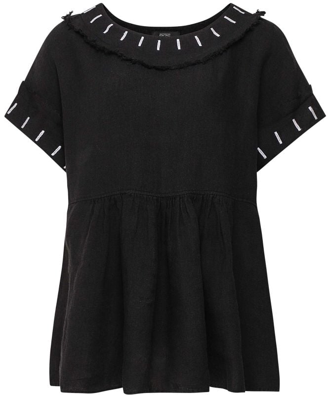 Bize Pleated Linen Top