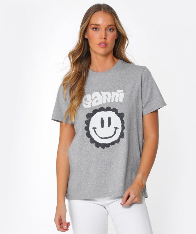 GANNI Organic Cotton Smiley Tee