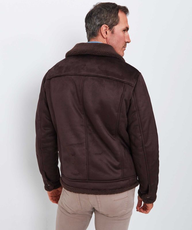 Seinse Faux Suede Bomber Jacket