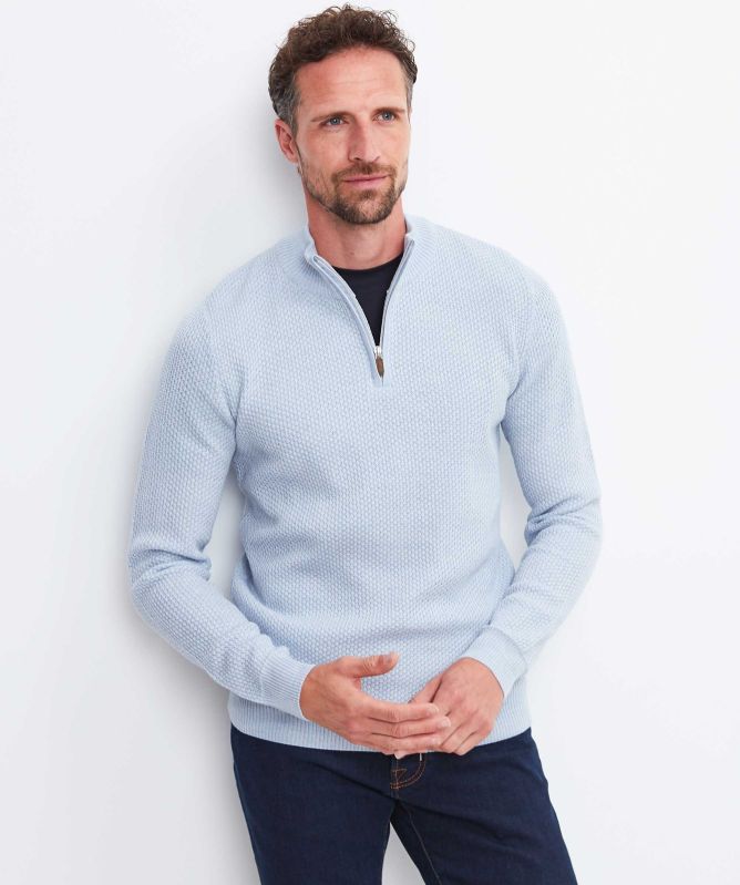 Stenstroms Textured Merino Half-Zip Jumper