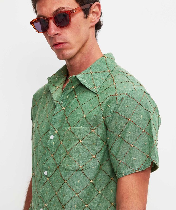 Burrows and Hare Embroidered Kantha Shirt