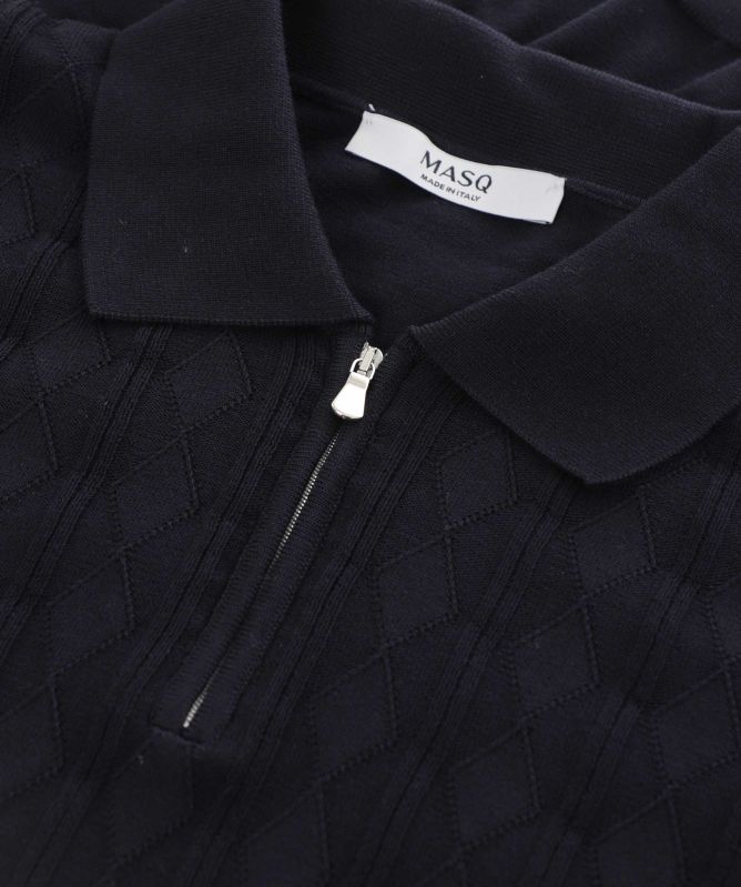 MASQ Zipper Jacquard Polo