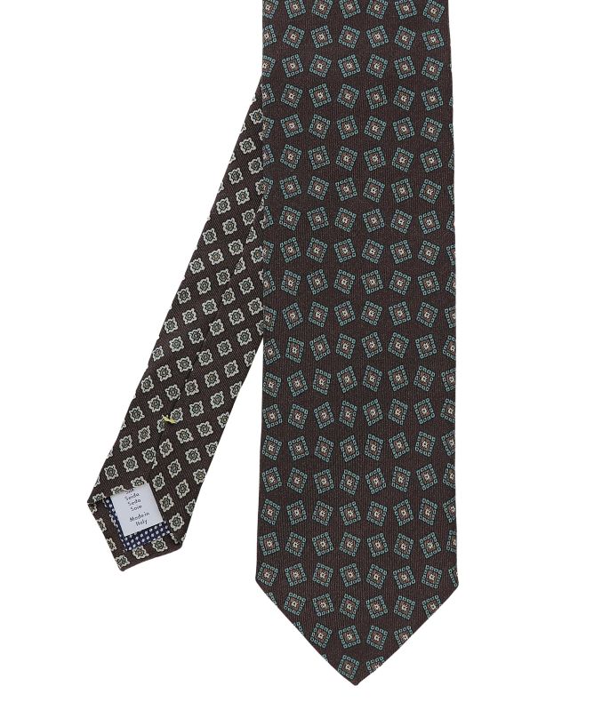 Eton Medallion Print Silk Tie