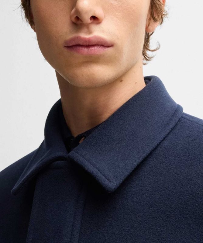 BOSS Virgin Wool C-Coxtan-Patch-244 Coat