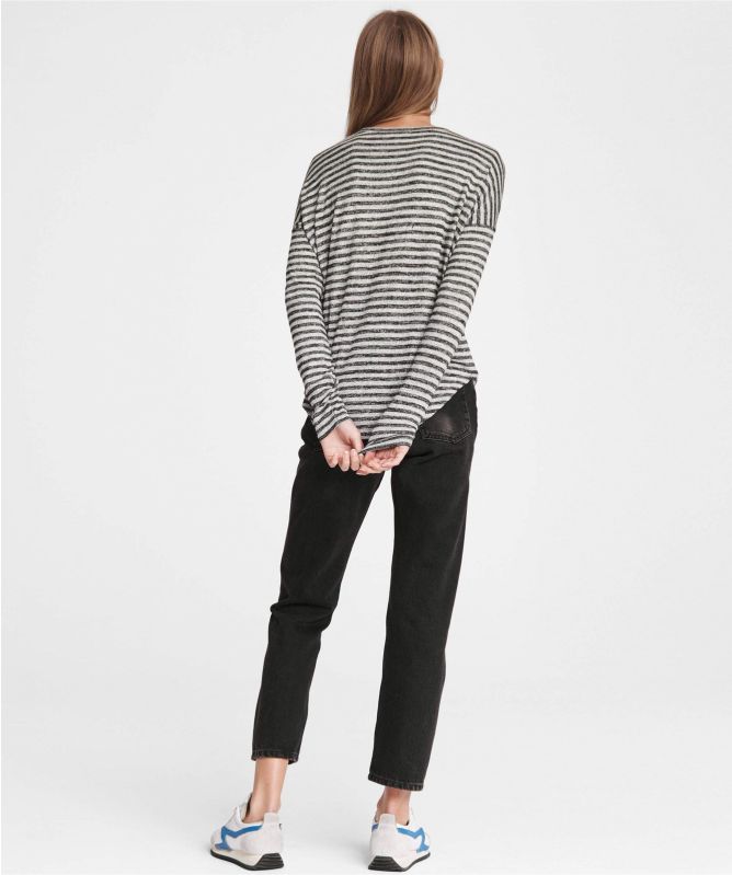 rag & bone The Knit Striped Long Sleeve Top