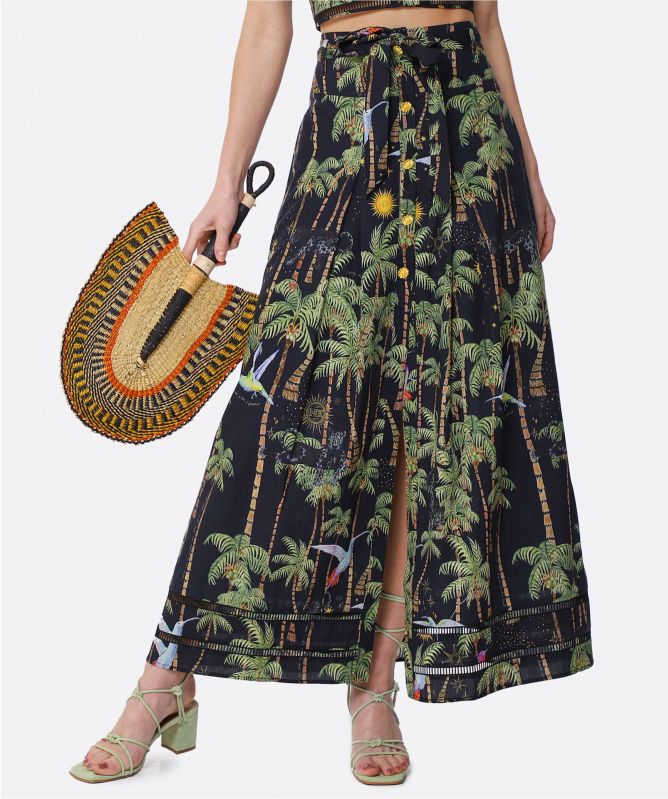 Hayley Menzies Cotton Pleated Maxi Skirt